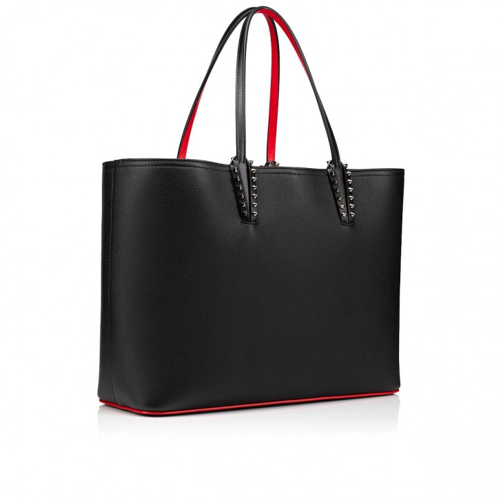 Cabata - Tote bag - Calf leather and spikes - Black - Christian 